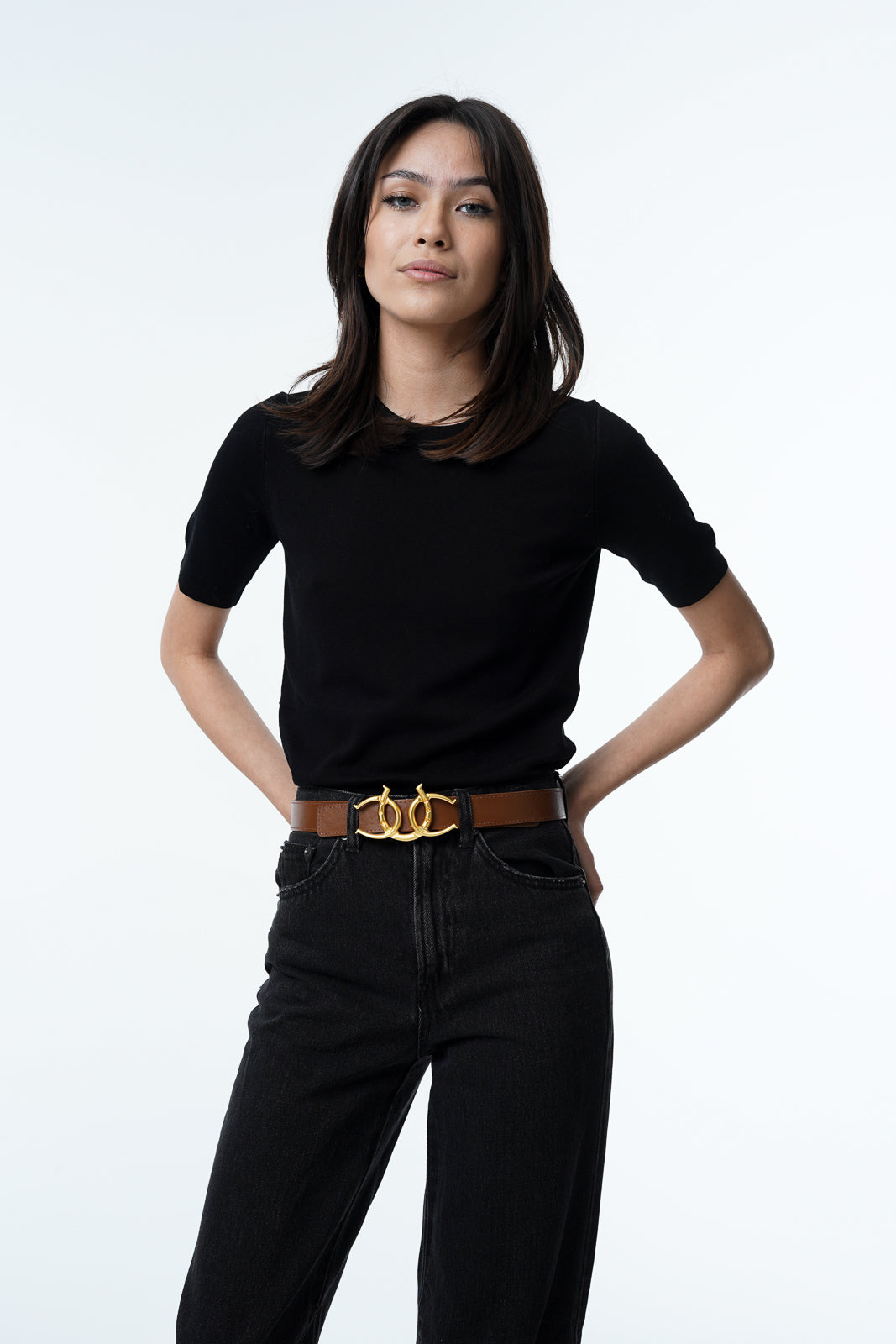 Cerrat Women's Heritage Belt--Brown & Matte Gold
