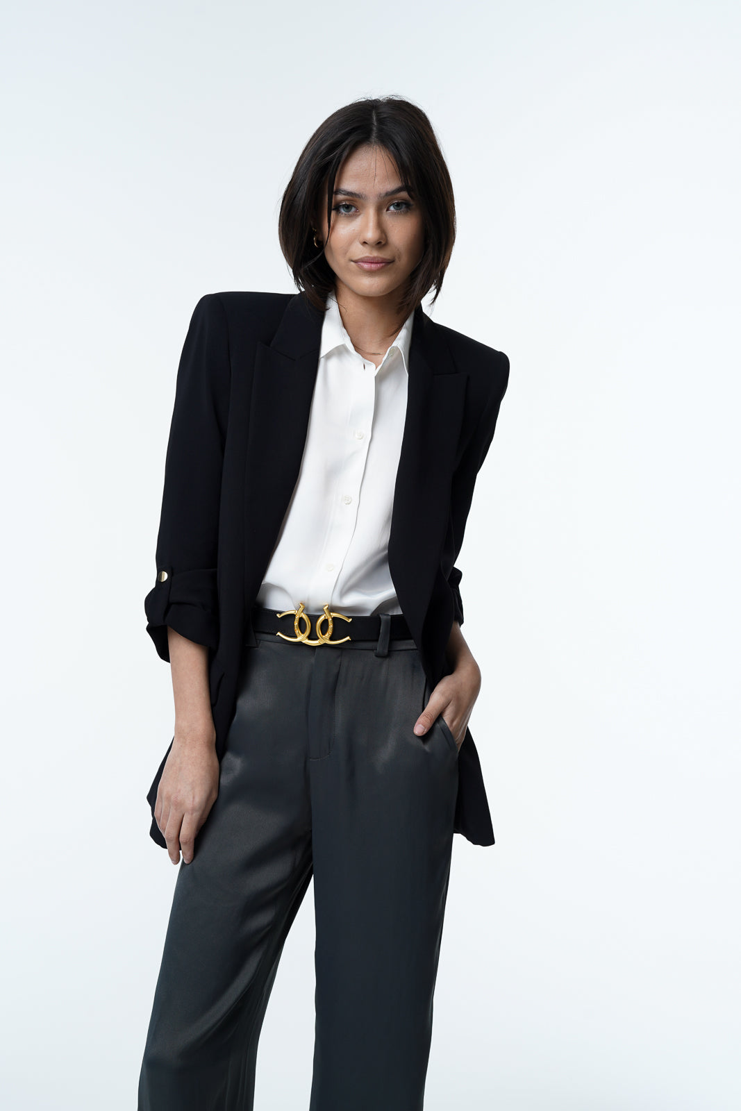 Cerrat Women's Heritage Belt--Black & Matte Gold