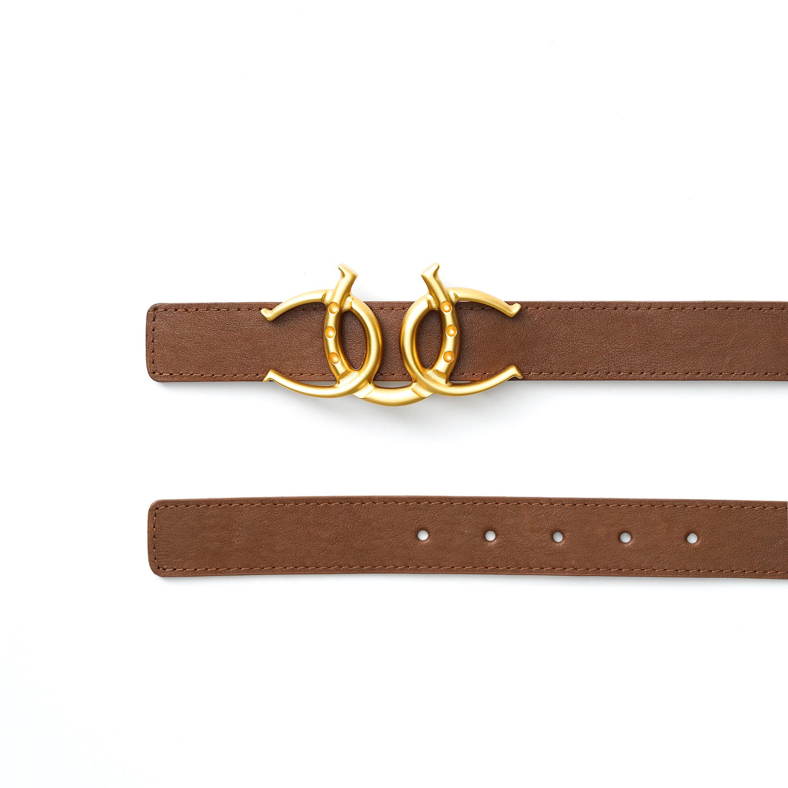 Cerrat Women's Heritage Belt--Brown & Matte Gold