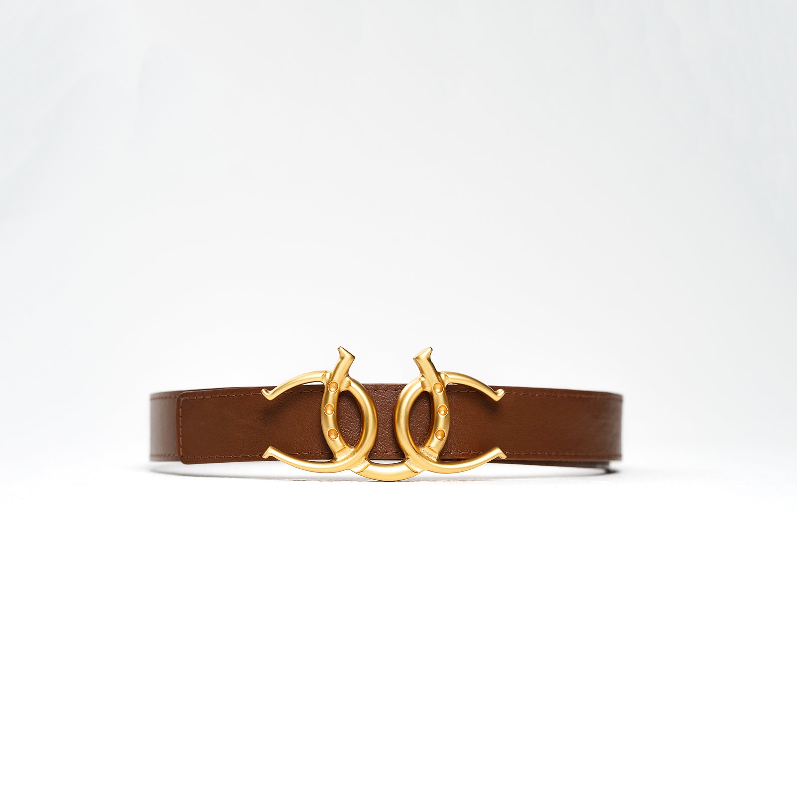 Cerrat Women's Heritage Belt--Brown & Matte Gold
